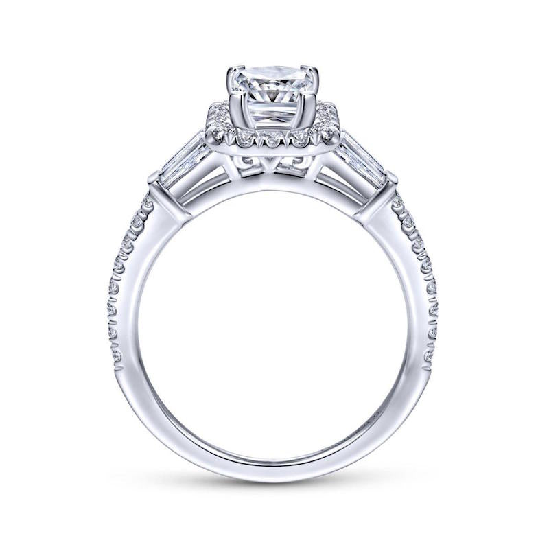 Gabriel & Co. 14k White Gold Contemporary Halo Engagement Ring