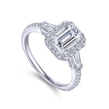 Gabriel & Co. 14k White Gold Contemporary Halo Engagement Ring