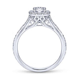 Gabriel & Co. 14k White Gold Victorian Halo Engagement Ring