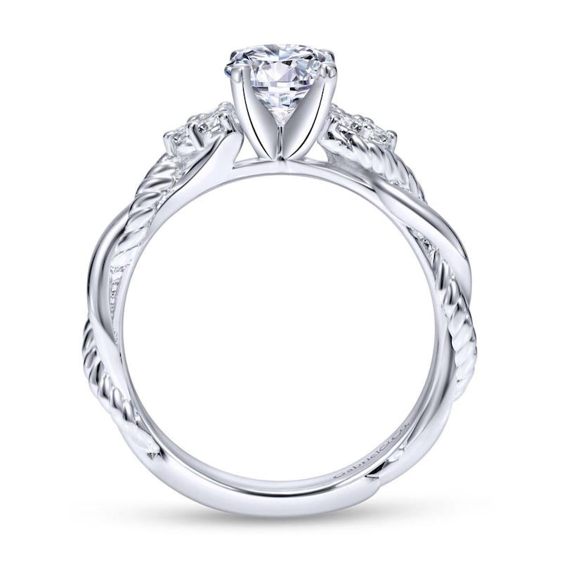 Gabriel & Co. 14k White Gold Hampton Twisted Engagement Ring