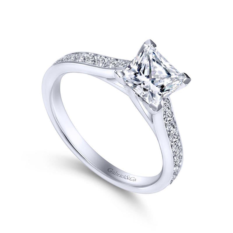 Gabriel & Co. 14k White Gold Contemporary Straight Engagement Ring