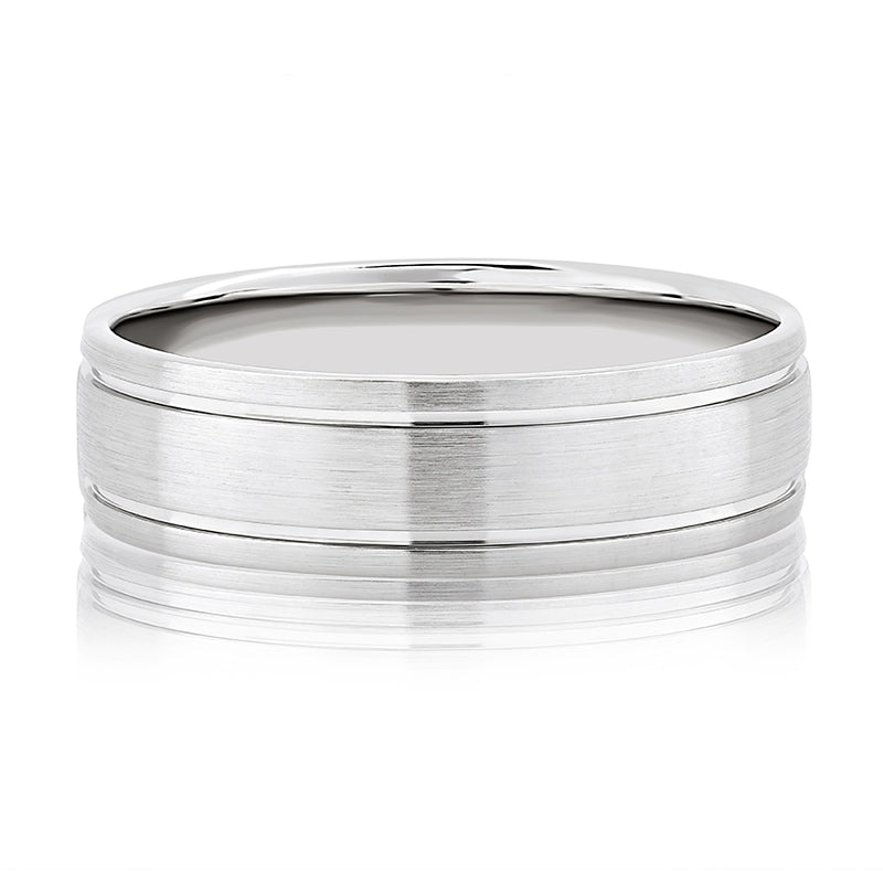 A. Jaffe Scratch Finish Modern Men's Ring