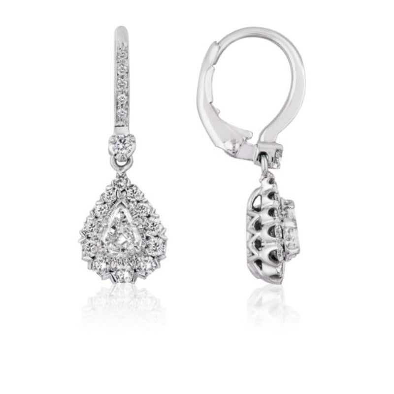 Christopher Designs L'Amour Crisscut Pear Shape Diamond Earrings