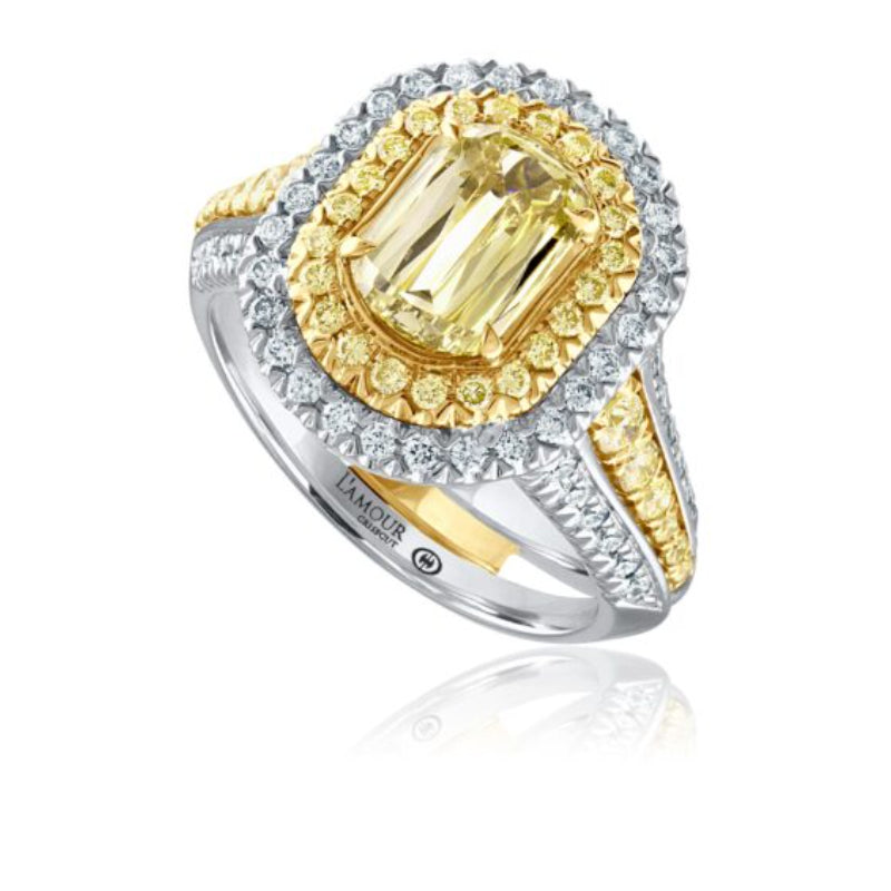 Christopher Designs L'Amour Crisscut® Yellow Diamond Engagement Ring