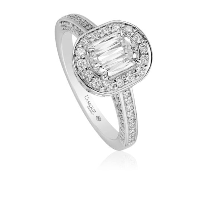 Christopher Designs L'Amour Crisscut Diamond Engagement Ring