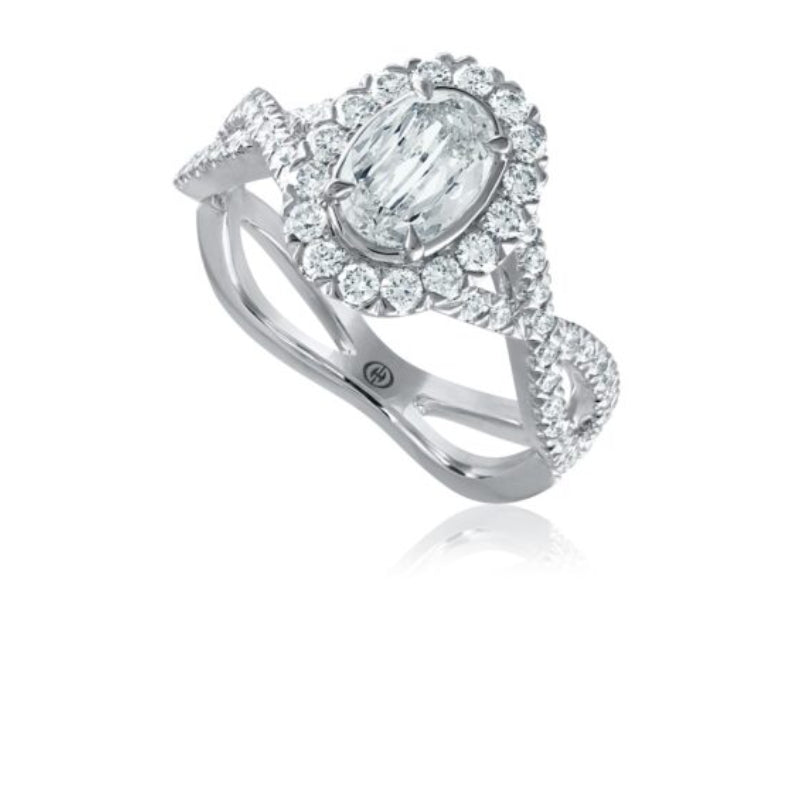 Christopher Designs L'Amour Crisscut® Oval Cut Diamond , Halo Engagement Ring