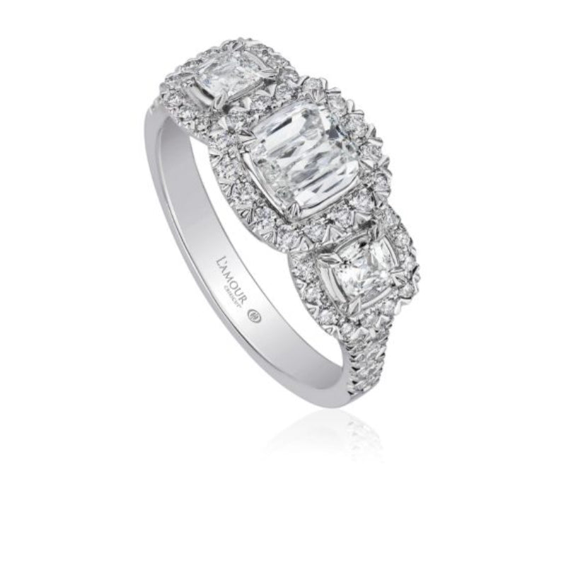 Christopher Designs L'Amour Crisscut® Cushion Engagement Ring