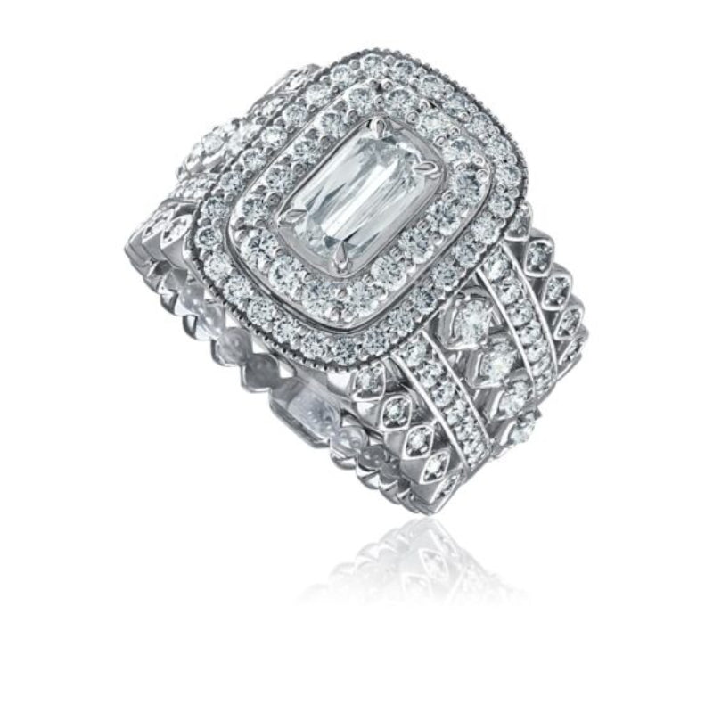 Christopher Designs L'Amour Crisscut® Art Deco Style Engagement Ring