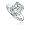 Christopher Designs NEON Emerald Lab Grown Diamond, Halo Engagement Ring