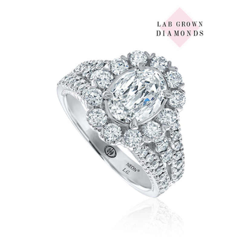 Christopher Designs NEON Crisscut Oval Lab Grown Diamond Engagement Ring