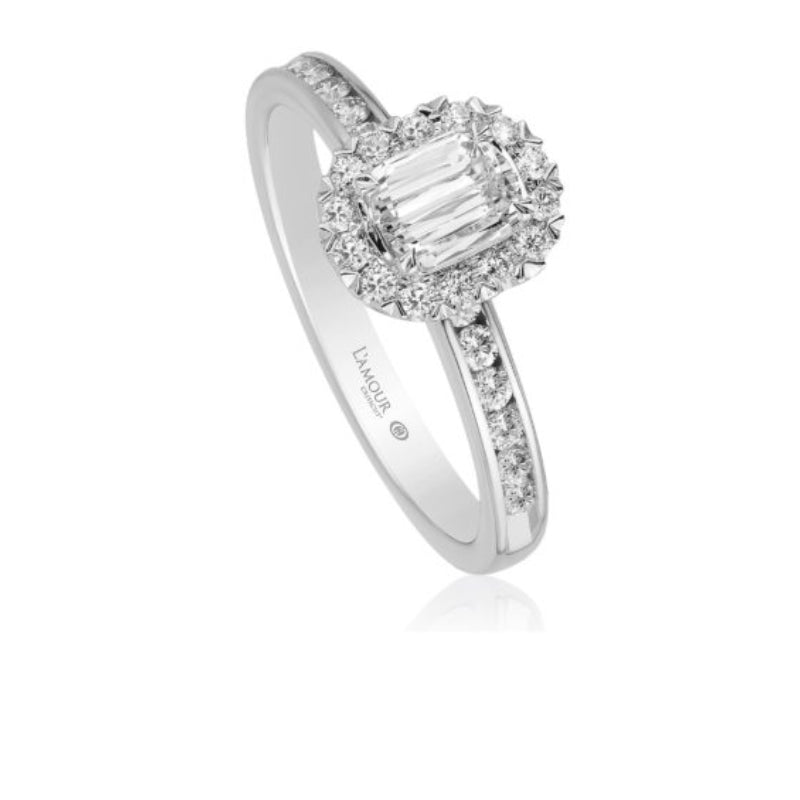 Christopher Designs L'Amour Crisscut Diamond Engagement Ring