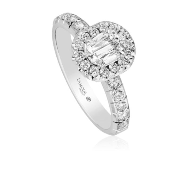 Christopher Designs L'Amour Crisscut Diamond Engagement Ring