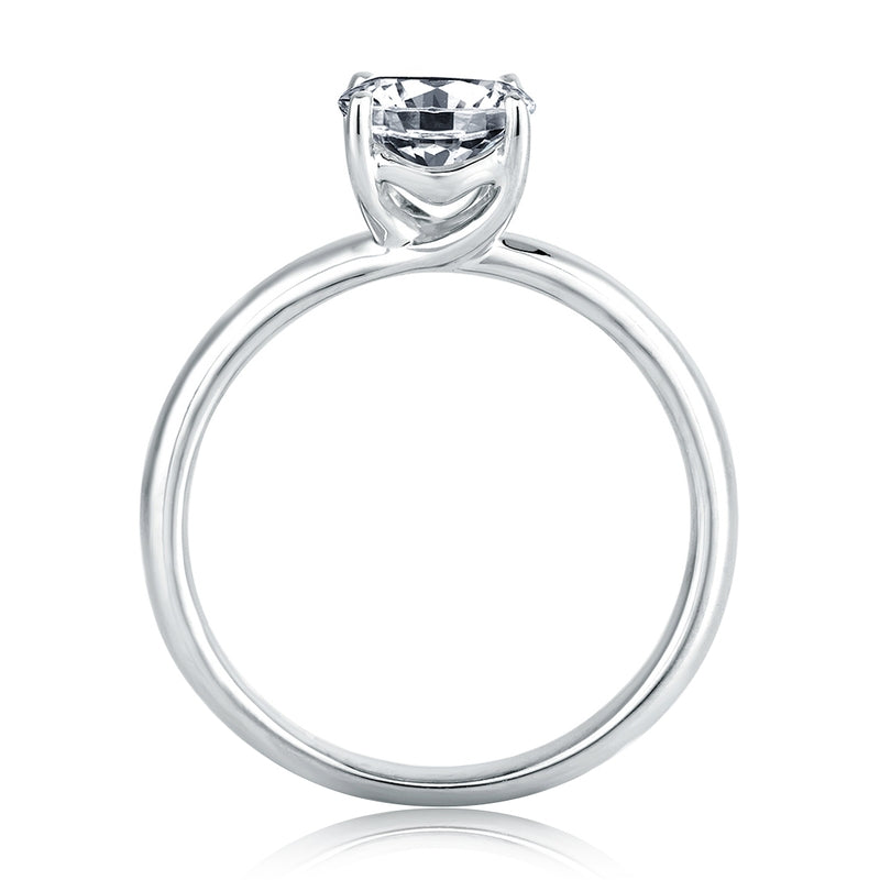 A. Jaffe Cross-Over Four-Prong Solitaire Diamond Engagement Ring