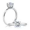 A. Jaffe Cross-Over Four-Prong Solitaire Diamond Engagement Ring