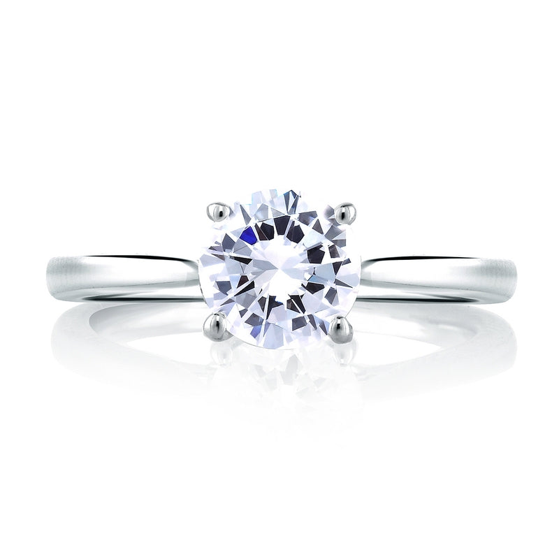 A. Jaffe Round Center Diamond Engagement Ring