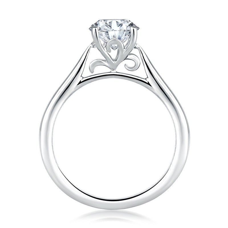 A. Jaffe Round Center Diamond Engagement Ring