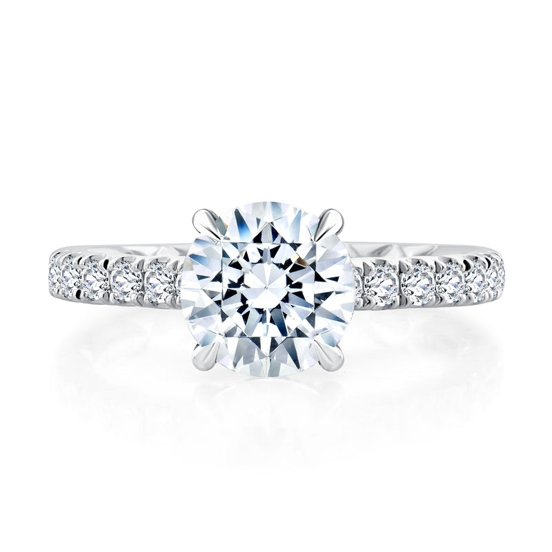 A. Jaffe Round Center Diamond Engagement Ring