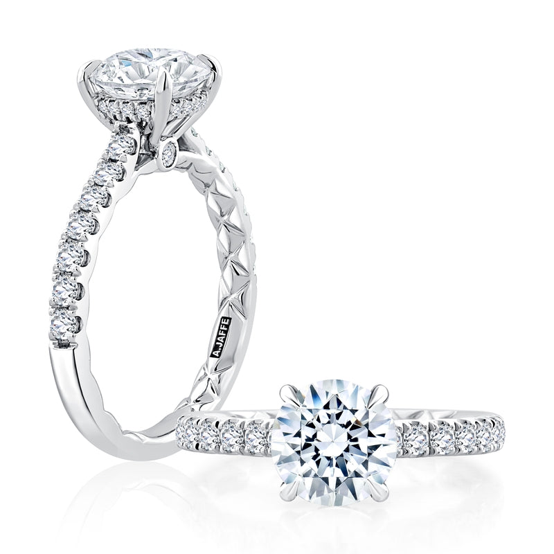 A. Jaffe Round Center Diamond Engagement Ring