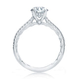 A. Jaffe Peek-A-Boo Pave Profile Diamond Quilted Engagement Ring