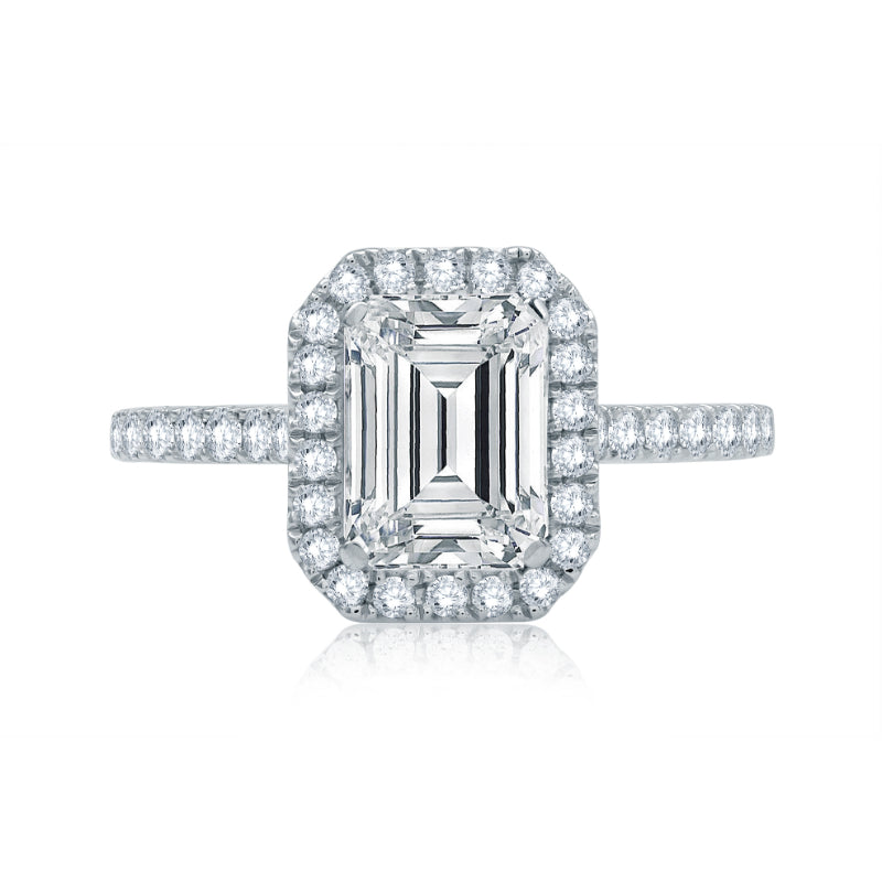 A. Jaffe Classic Emerald Center Diamond Engagement Ring