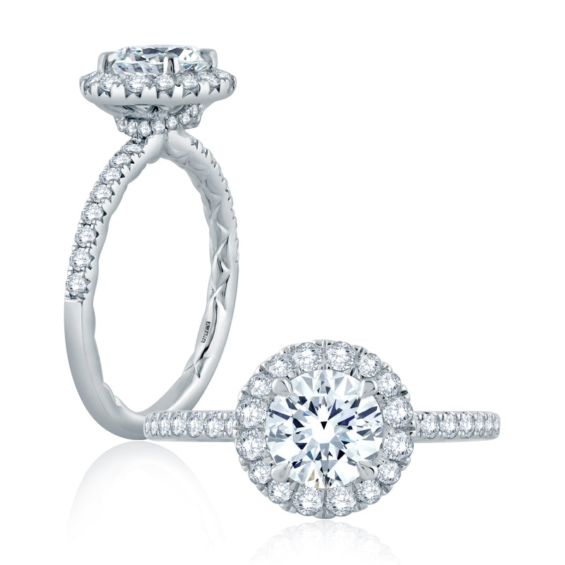 A. Jaffe Timeless Classic Round Cut Diamond Engagement Ring