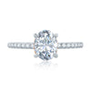 A. Jaffe Delicate Oval Solitaire with Belted Gallery Detail