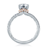 A. Jaffe Delicate Oval Solitaire with Belted Gallery Detail