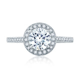 A. Jaffe Round Halo Diamond Engagement Ring