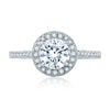 A. Jaffe Round Halo Diamond Engagement Ring