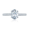 A. Jaffe Oval Center Draped Gallery Solitaire Engagement Ring