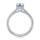 A. Jaffe Oval Center Draped Gallery Solitaire Engagement Ring