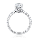 A. Jaffe Hidden Halo Oval Center Diamond Engagement Ring