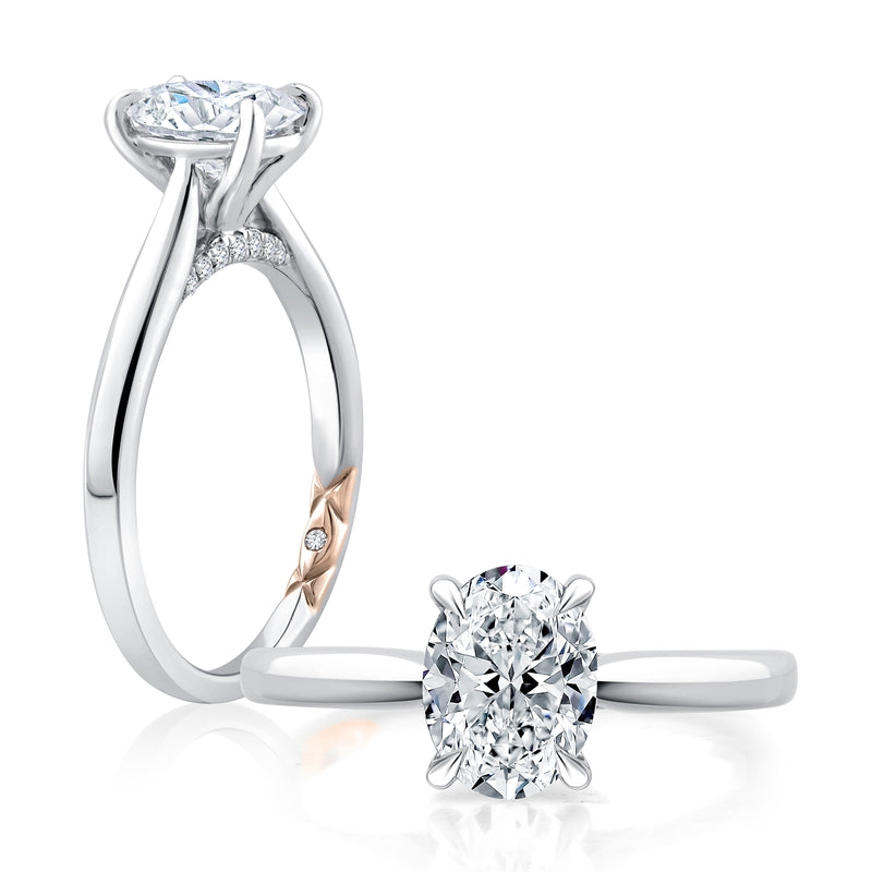 A. Jaffe Classic Solitaire Oval Center Diamond Engagement Ring