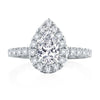 A. Jaffe Diamond Pear Center Engagement Ring with Diamond Halo