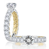 A. Jaffe Two Tone Round Diamond Engagement Ring