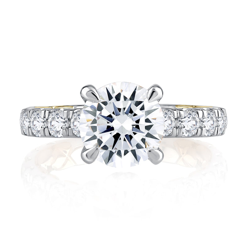 A. Jaffe Two Tone Round Diamond Engagement Ring