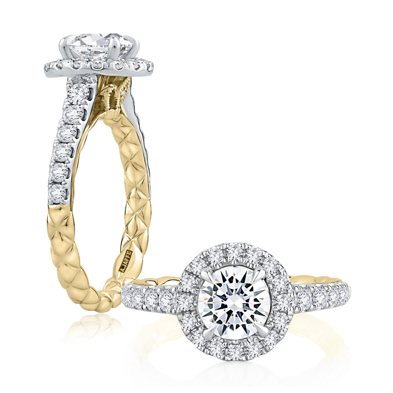 A. Jaffe Noble Halo Round Diamond Engagement Ring