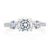A. Jaffe Three Stone Trelllis Diamond Engagement Ring