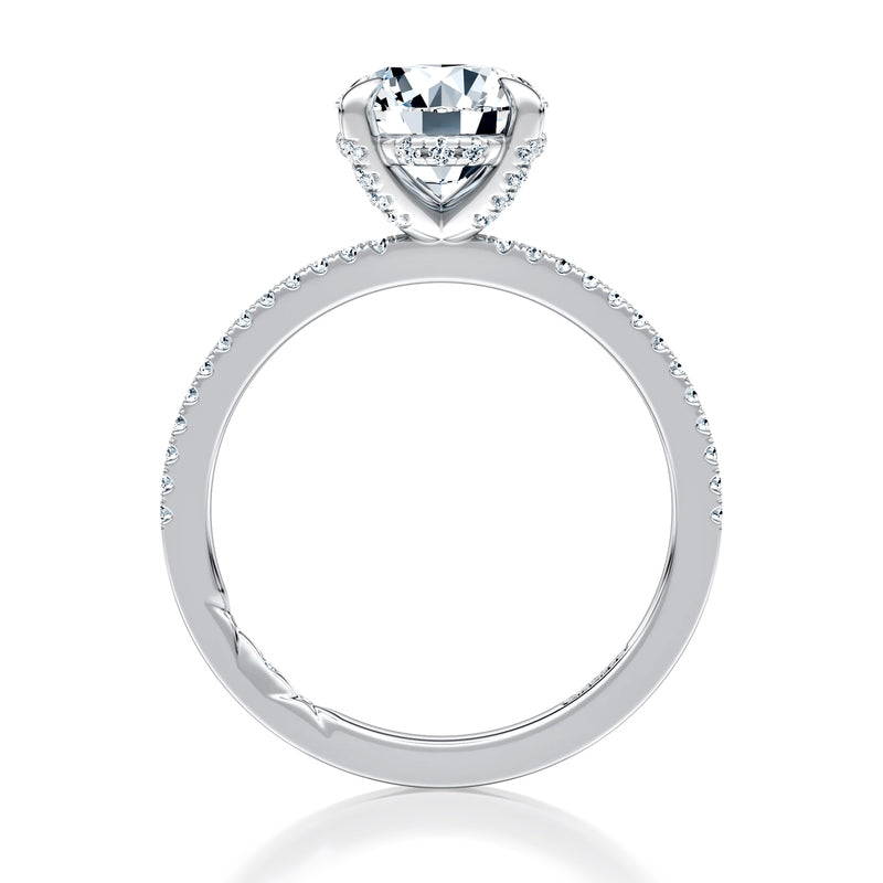 A. Jaffe Round Cut Scalloped Engagement Ring