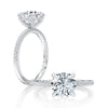 A. Jaffe Round Cut Scalloped Engagement Ring