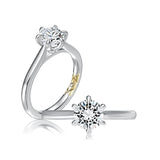 A. Jaffe Six Prong Round Center Solitaire Diamond Engagement Ring