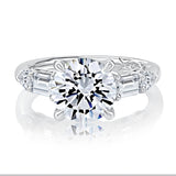 A. Jaffe Five Stone Diamond Engagement Ring with Baguette and Pear Shaped Stones