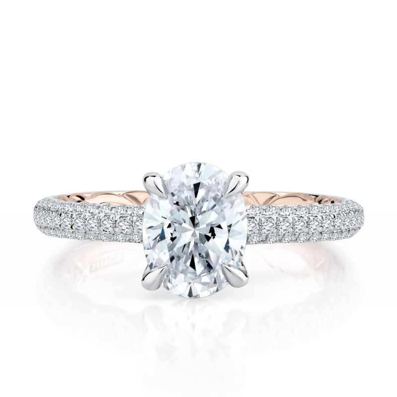 A. Jaffe Opulent Oval Cut Signature Diamond Engagement Ring