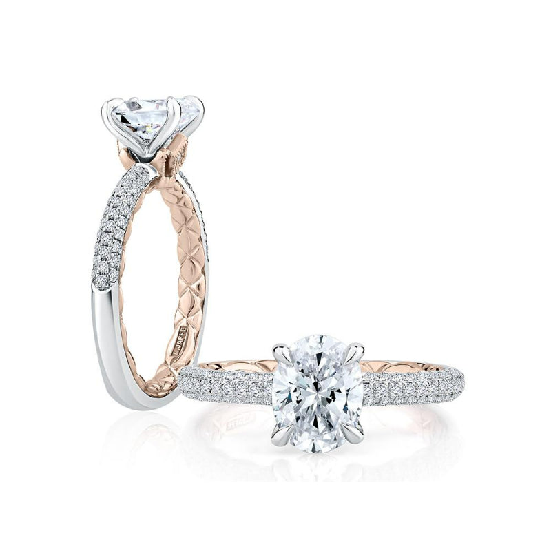 A. Jaffe Opulent Oval Cut Signature Diamond Engagement Ring