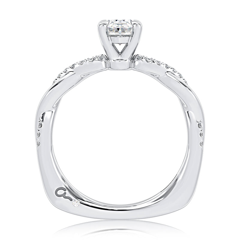 A. Jaffe Four Prong Round Diamond Engagement Ring