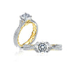 A. Jaffe Twisted Shank Round Center Diamond Engagement Ring