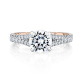 A. Jaffe Regal Split Signature Round Diamond Engagement Ring