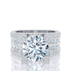 A. Jaffe Diamond Studded Four Row Round Stone Diamond Engagement Ring