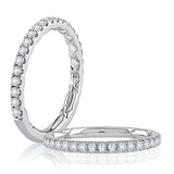 A. Jaffe Classic Diamond Pave Wedding Band with Quilted Interior