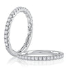 A. Jaffe Classic Diamond Pave Wedding Band with Quilted Interior